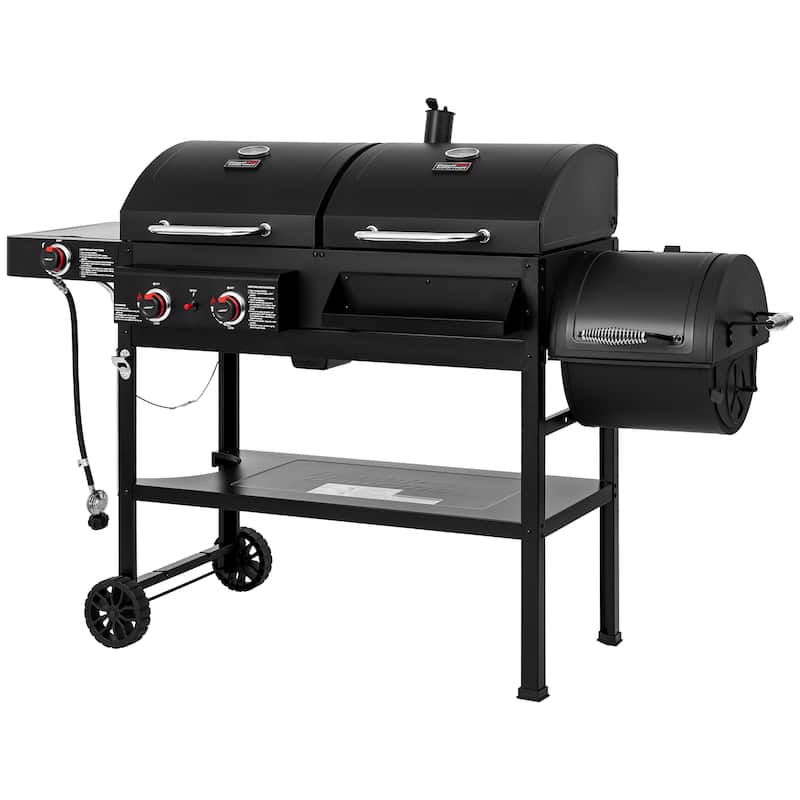 Royal Gourmet 2-Burner Gas and Charcoal Combo Grill with Offset Smoker