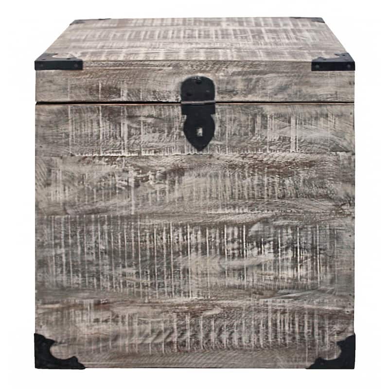 HomeRoots 20" Gray Solid Wood Square End Table - 18.00 in. x 20.00 in. x 18.00 in.