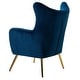 preview thumbnail 48 of 141, Eusebio Tufted Velvet Accent Chair with Wingback, Arms, and Metal Gold Legs for Living Room or Bedroom by HULALA HOME