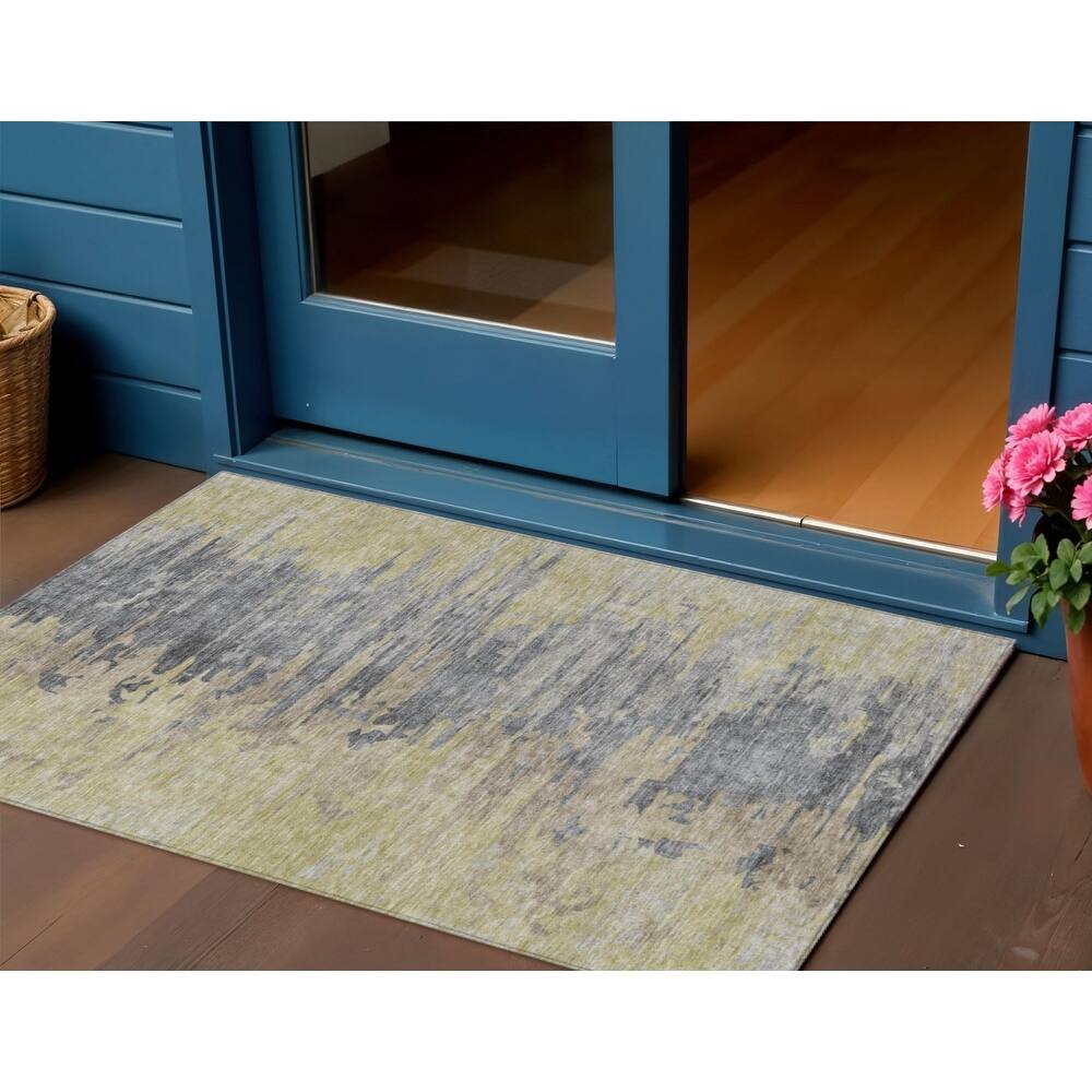 HomeRoots Abstract Transitional Rectangle Outdoor Rug