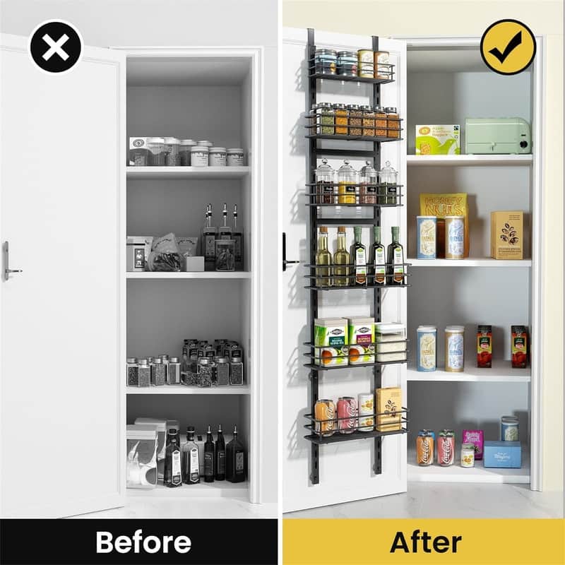 Pantry Door Organizer 12 Inch Wide - 10.24"D x 16.14"W x 4.92"H