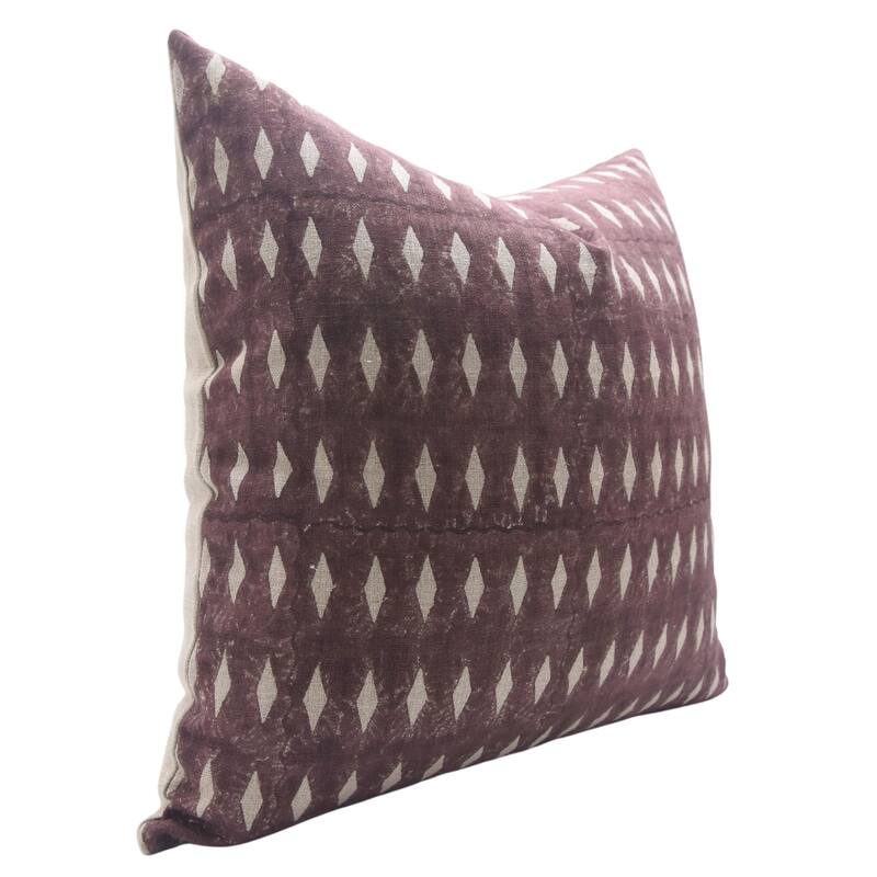 Linen Farmhouse Block print pillow Cover - Omji