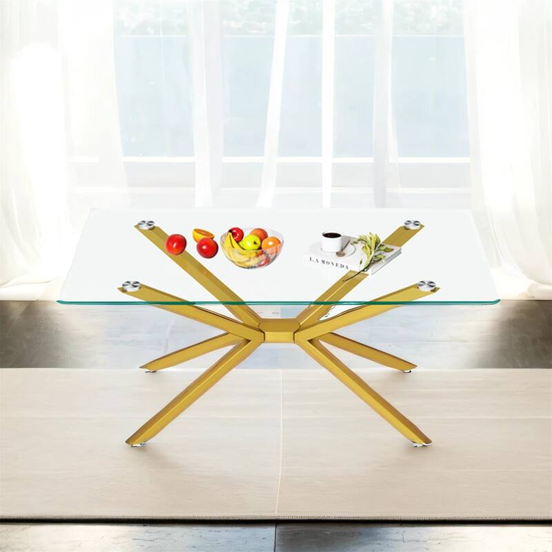 39 inch Glass Dining Table with Tempered Top, Adjustable Legs, 220LB