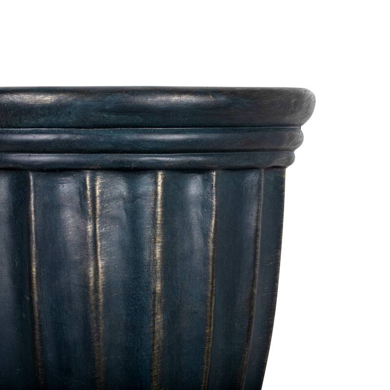 Christopher Knight Home - 26.77"H Fluted MGO Pedestal Urn Planter for Garden, Patio & Front Porch