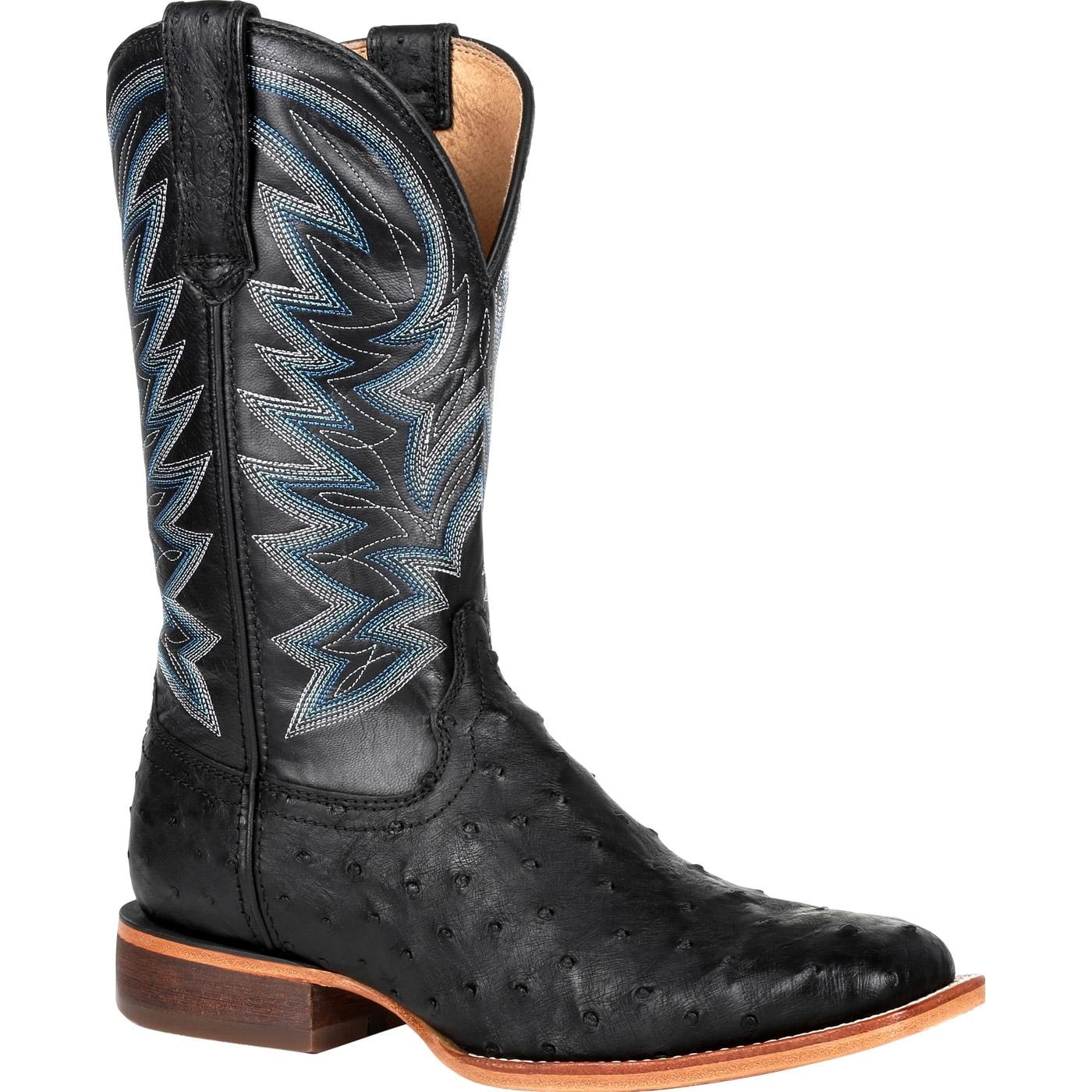 black ostrich boots