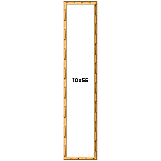 10x55 Frame Gold Bamboo Solid Wood Picture Frame | 1 Inch Moulding