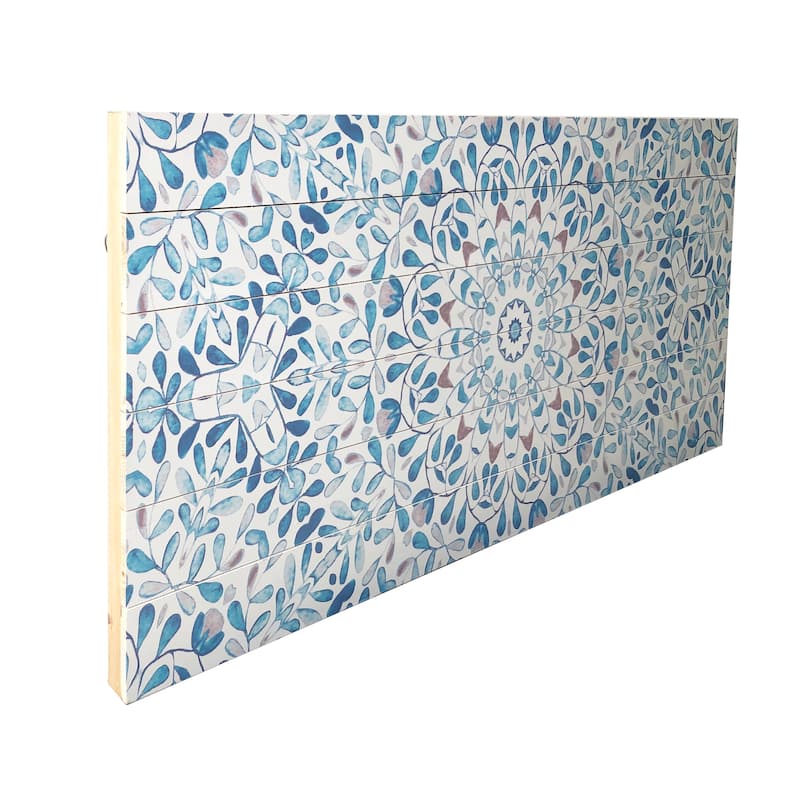 "Ornate Pattern" Watercolor Print on Planked Wood Wall Art