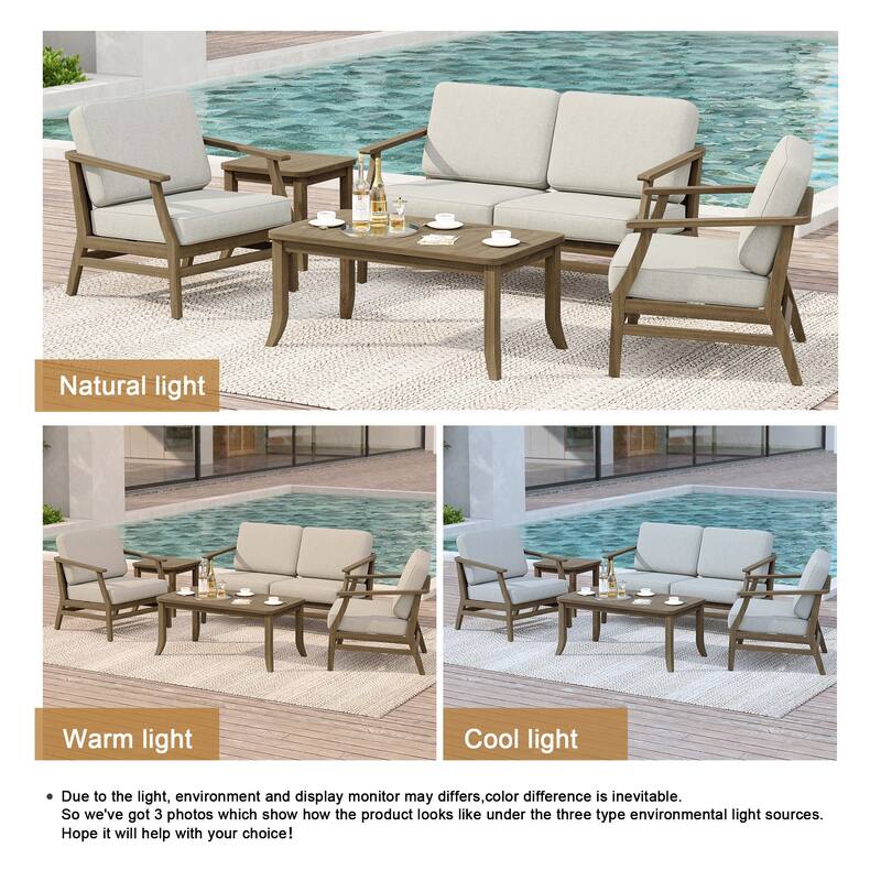 Outdoor Conversation Set Patio Chair, Loveseat with Tables