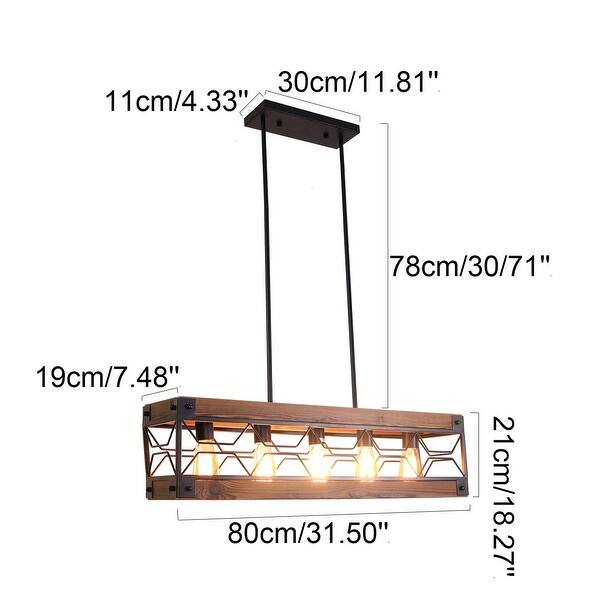 Farmhouse 5-Light Wood Linear Kitchen Island Pendant Light - Bed Bath ...