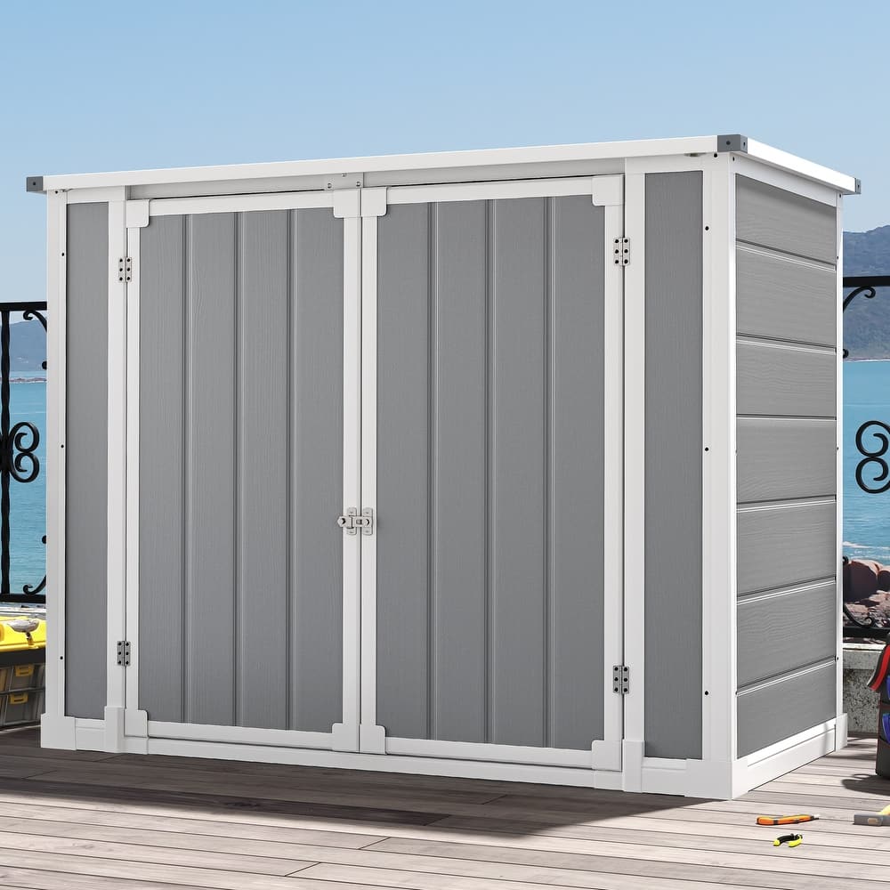 Moasis 4.65 ft. W x 2.45 ft. D Resin Horizontal Storage Shed