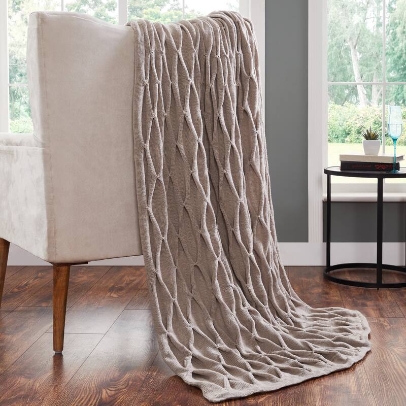 Modern Threads Samira 100-Percent Acrylic Throw 50 x 60 - Khaki