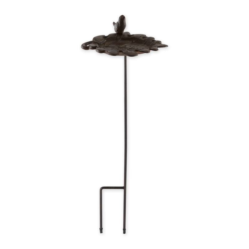 Bird Nesting On Shovel Birdbath - Tan