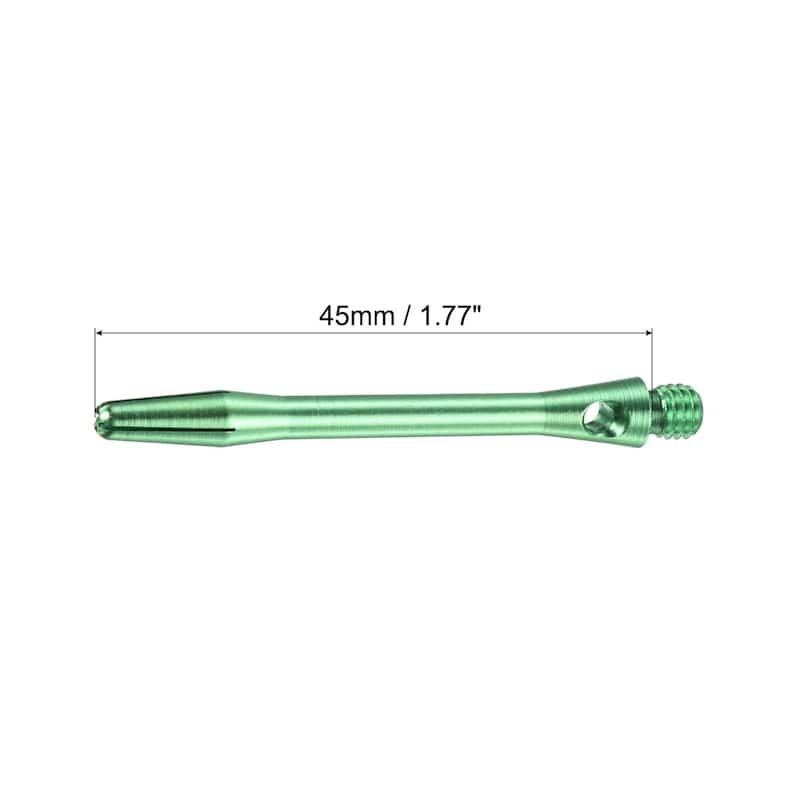 45mm Dart Shafts, 2BA Thread Aluminum Dart Stems - 3 Pack - Green