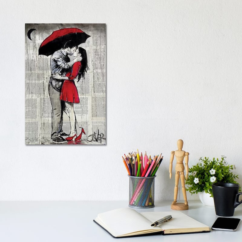 iCanvas "Red Rainy Love" by Loui Jover Canvas Print - 12x8x0.75