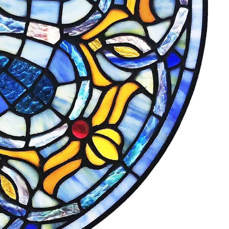 River of Goods 19.5"H Chartres Cathedral Stained Glass Window Panel - 19.5" x 0.15" x 19.5"