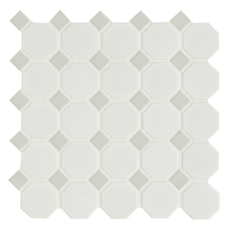 Ackland AKM-P-2X2OCM-CA 12" x 12" Porcelain Geometric Wall Mosaic Tile - Moonlite