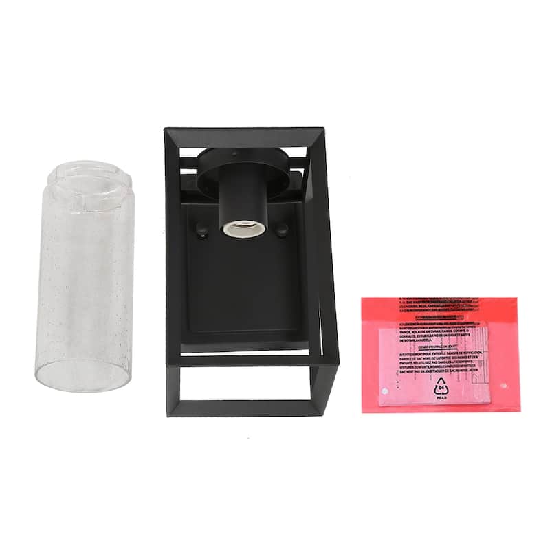 Black Outdoor Garage Lights Wall Lantern Waterproof Sconces - L 5" x W 6.5" x H 9"