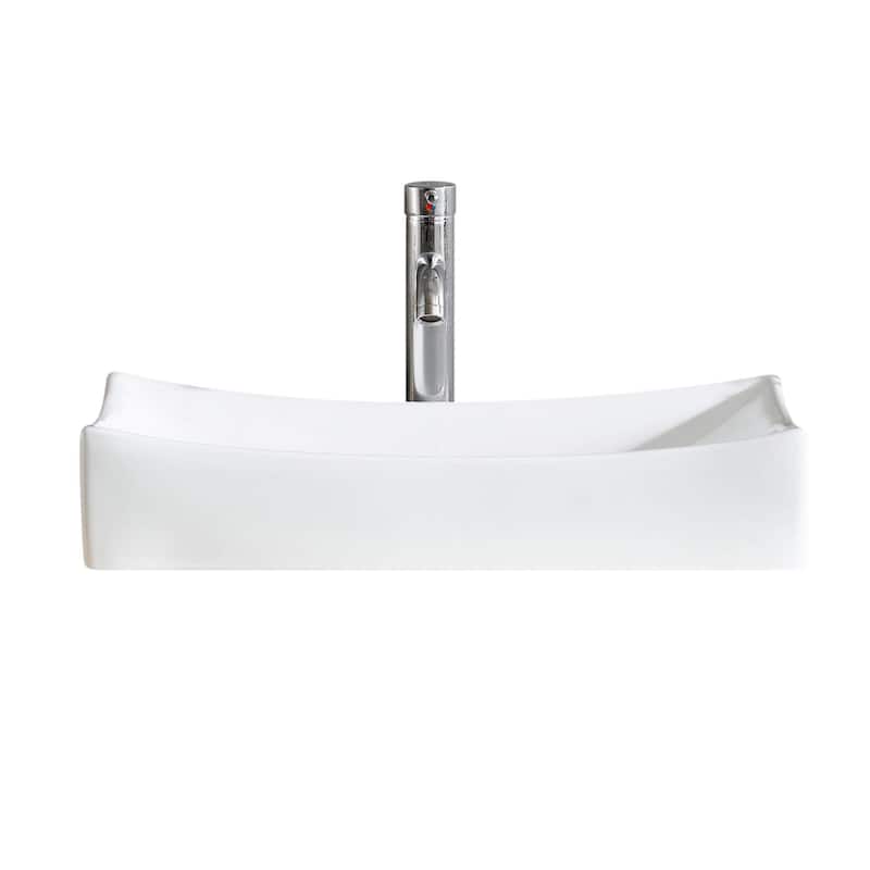 Fine Fixtures Vitreous China Sloping Rectangular White Vessel Sink
