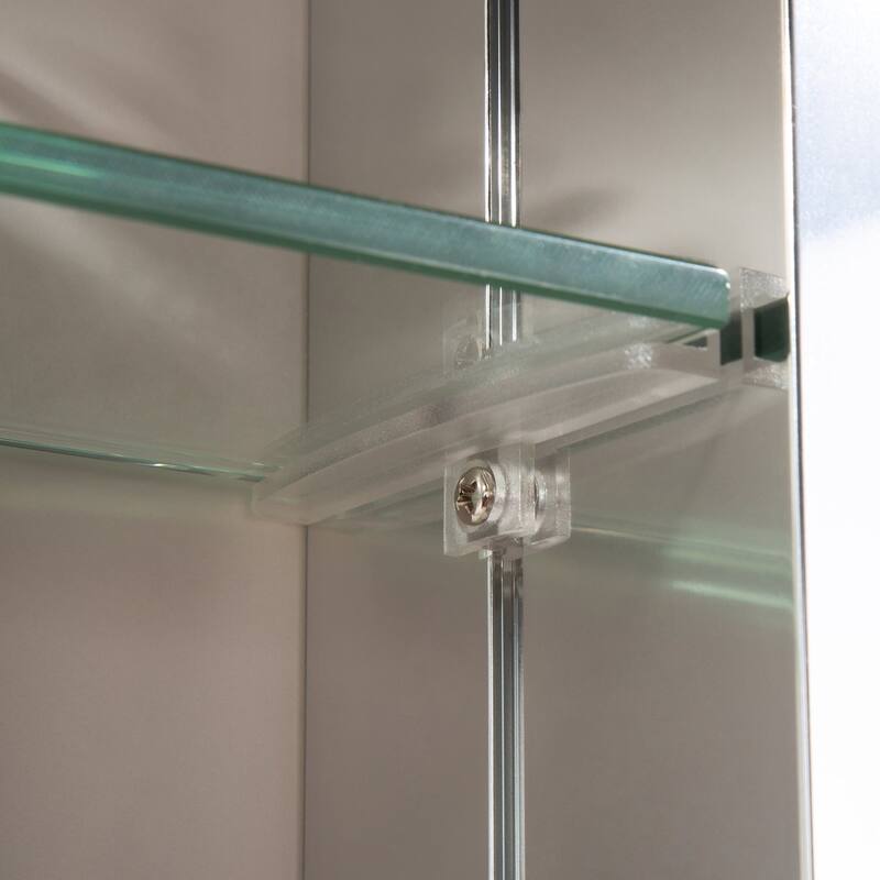 Rectangular Aluminum Recessed Mount/Surface Mount Medicine Cabinet with Mirror and Adjustable shelves