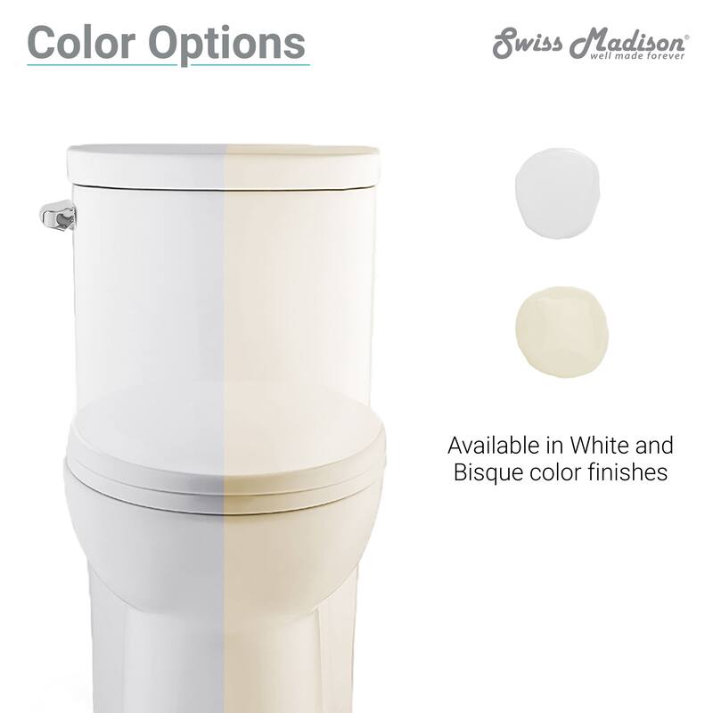 Sublime One Piece Elongated Left Side Flush Handle Toilet In Bisque 1.28 gpf