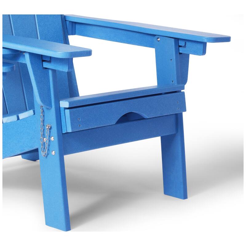 Laguna Outdoor Folding Adjustable Adirondack Chair with Cup Holder & Hideaway Ottoman (Set of 2)