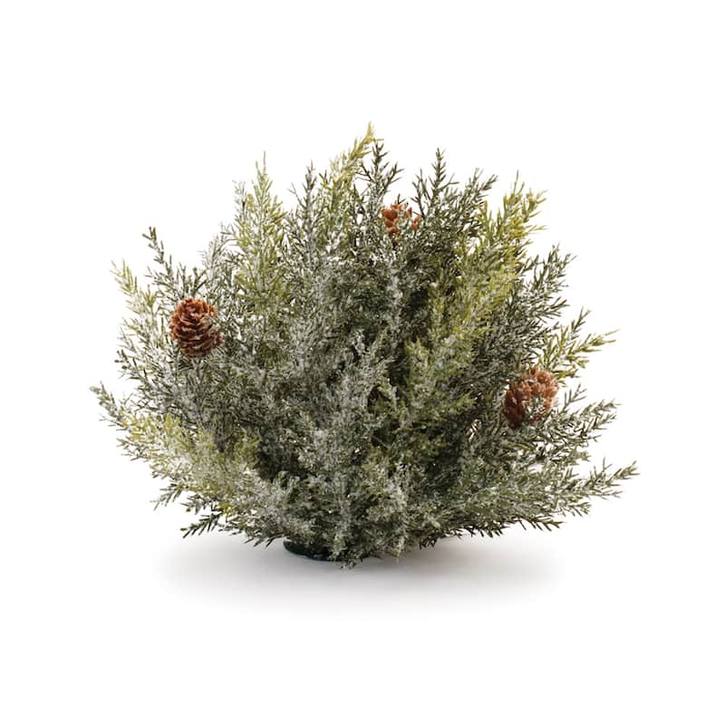 Icy Pine Half Orb with Pinecones (Set of 2) - N/A