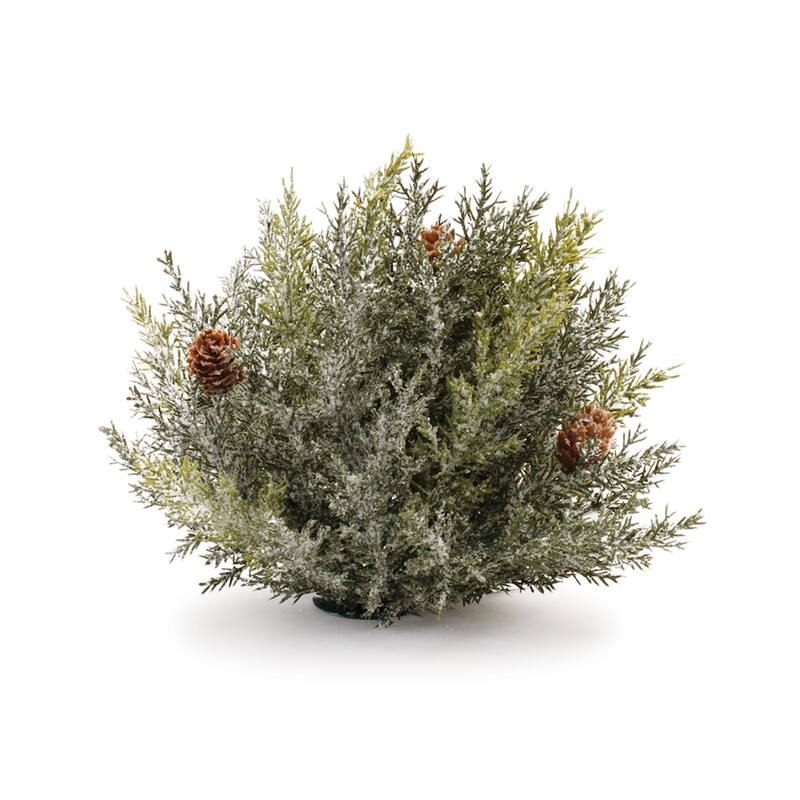 Icy Pine with Pinecone Artificial Christmas Decorations - 7" - Green - Set of 2