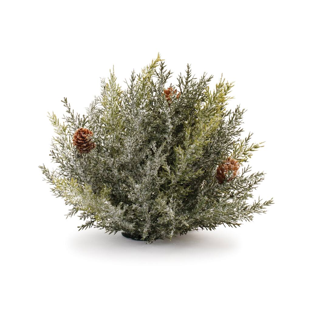 Icy Pine with Pinecone Artificial Christmas Decorations - 7" - Green - Set of 2