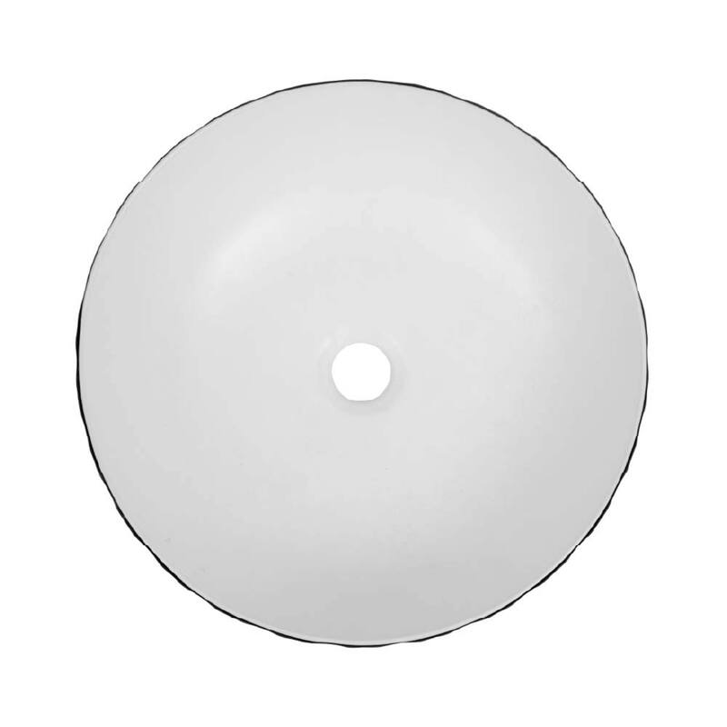 16 inch Round Ceramic Vessel Bathroom Sink - Modern Textured Bowl Design - 16" Round