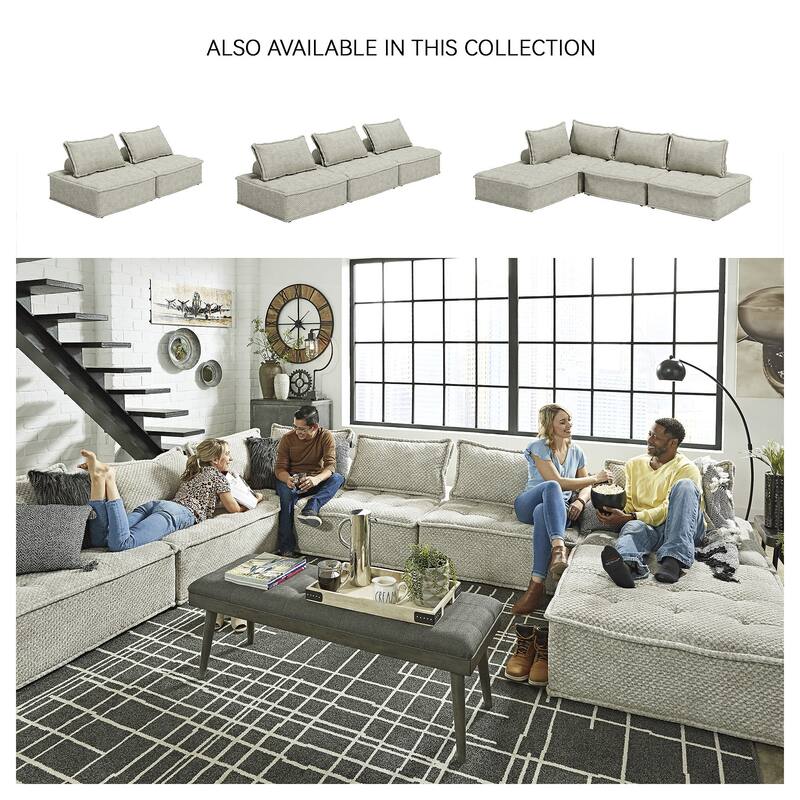 Signature Design by Ashley Bales Gray 4-Piece Modular Seating - 117" W x 78" D x 28" H