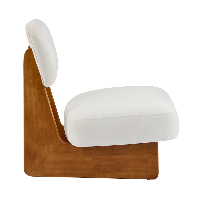 [Set of 2] Modern Polyester Lounge Chairs - Sturdy Wood Base, Minimalist Design.