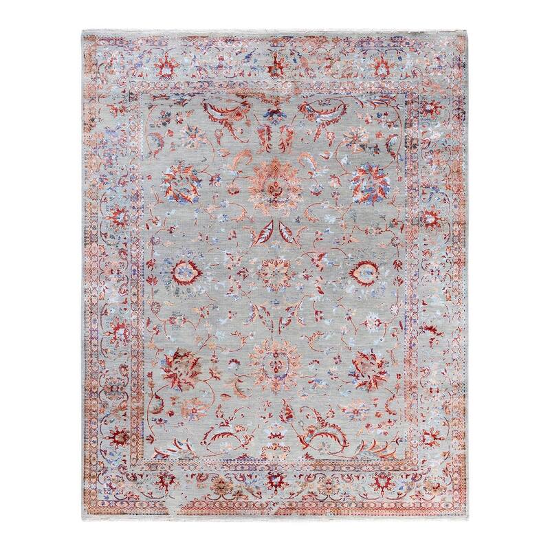 Ikat One-of-a-Kind Hand-Knotted Area Rug, Gray - 8' 1" x 10' 3"