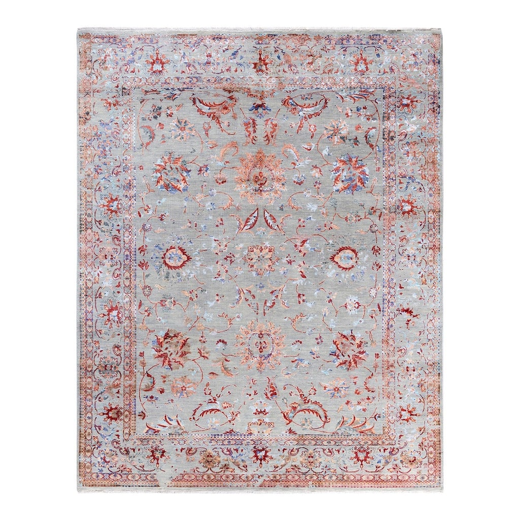 Ikat One-of-a-Kind Hand-Knotted Area Rug, Gray - 8' 1" x 10' 3"