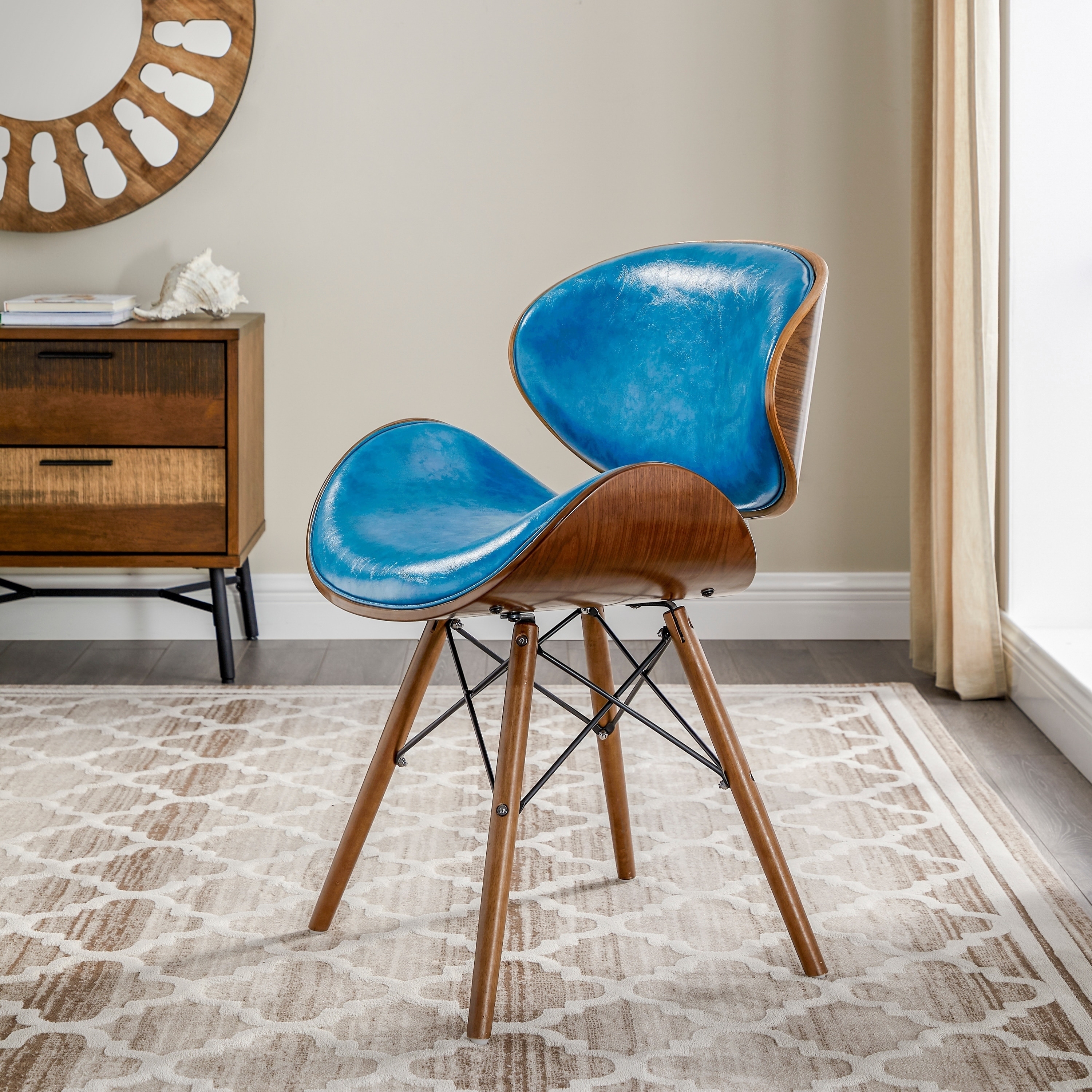 ペンドルトン ネイティブ柄 オットマン チェア ✴︎オルテガ センチネラ チマヨ Corvus Madonna Mid-century Teal Accent Chair - Overstock - 17025507