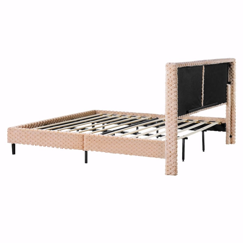 Simple Modern White Plush Soft Bed - Comfortable Backrest for Bedroom