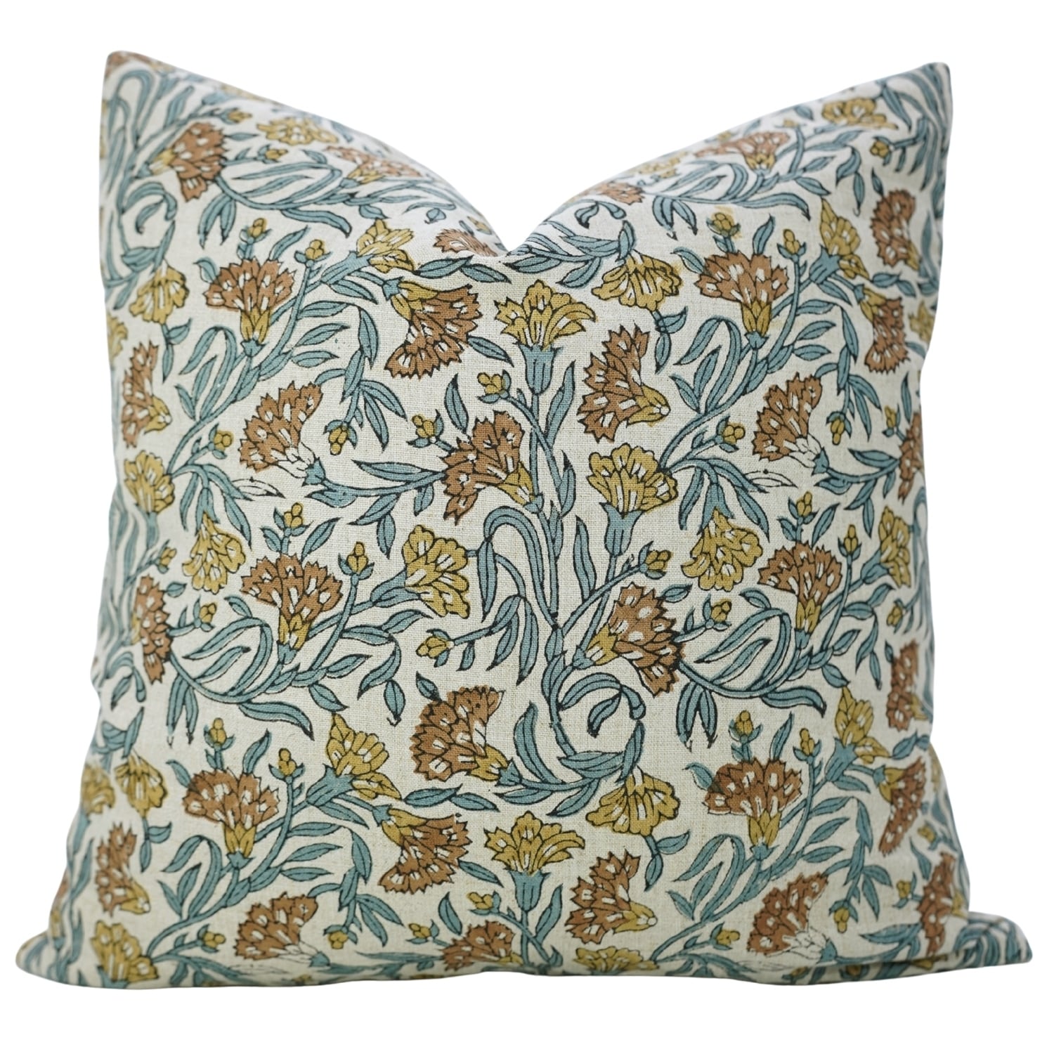Fabdivine Floral Soft Handmade Cushion Cover for Gift Block Print Décor
