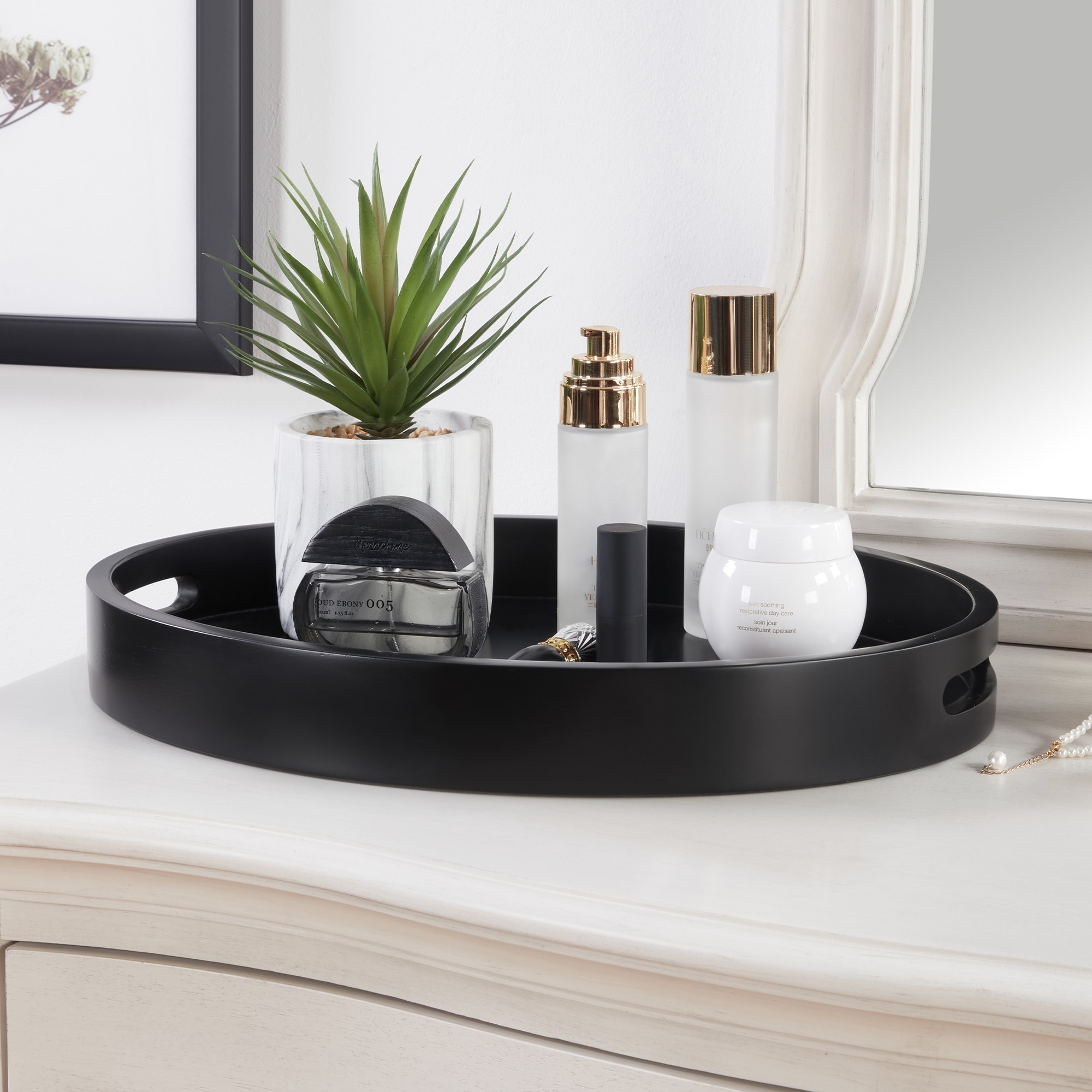 Convenience Concepts Palm Beach Oval Decorative Serving Tray