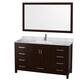 Option Espresso, White Carrara Marble Top, Chrome Trim