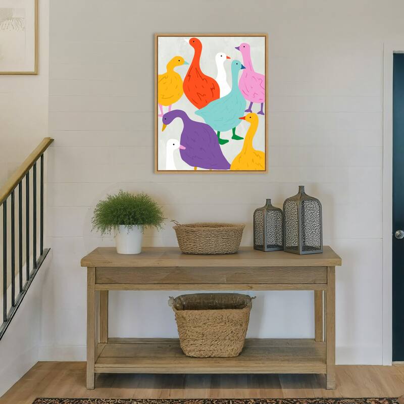Duck Around a Find Out by Uma Gokhale Framed Canvas Wall Art