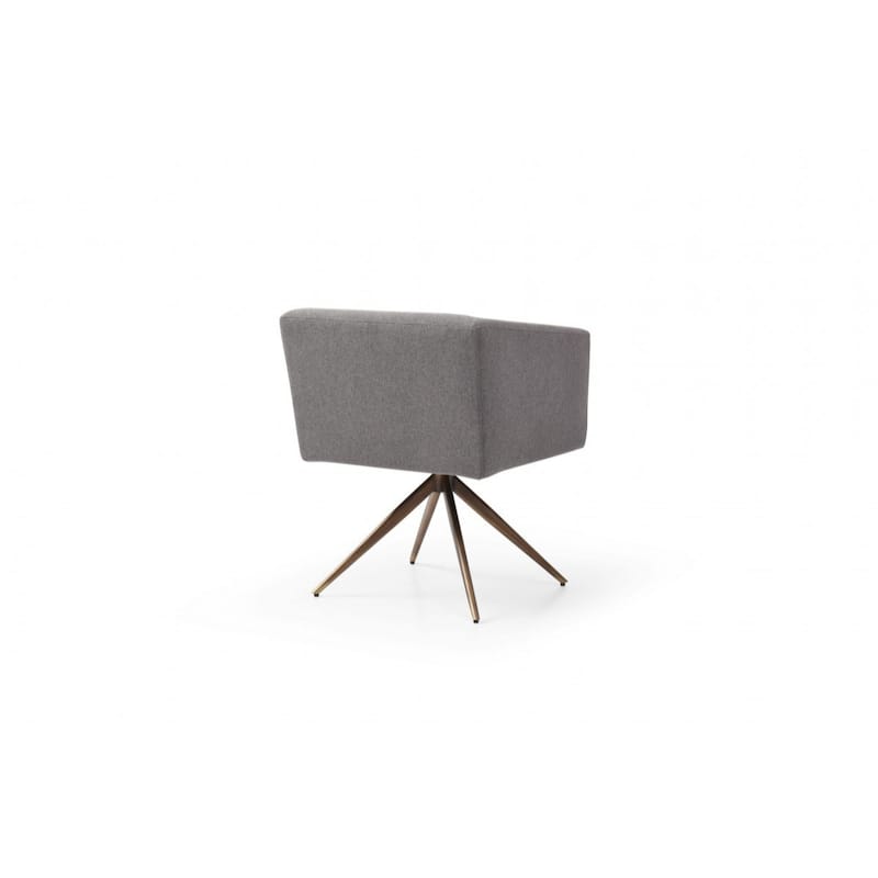 Brass Upholstered Fabric Dining Arm Chair with Metal Legs and Support - 24.80” x 25.20” x 30.30”