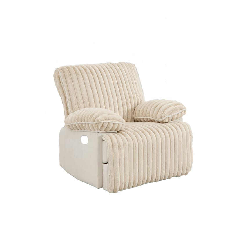 Manual Wall Hugger Recliner Chair for Small Space, Living Room Single Sofa with Cup Holders, Modern Pillow Top Arms Recliner