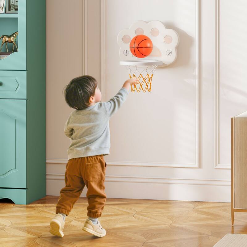 3 in 1 Kids Basketball Hoop with Basketball and Foldable Rim - 25.5" x 19" x 51"-59.5"