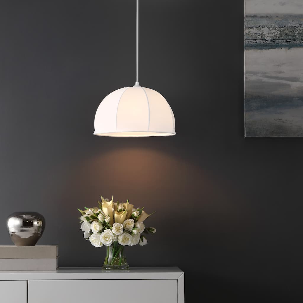 SAFAVIEH Lighting Ilariana Extendable Pendant - 15 In. W x 15 In. D x 25873 In. H - White - 15Wx15Dx70H