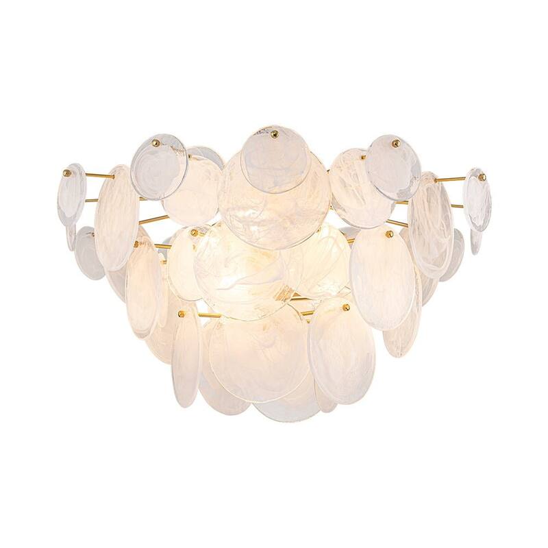 Contemporary Glam Tiered Cloud Glass Discs Semi-flush Mount