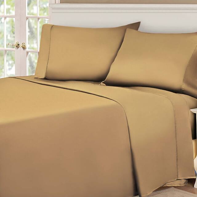 Egyptian Cotton 530 Thread Count Bed Sheet Set by Superior - Queen - Cafe