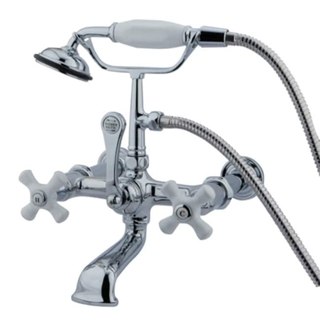 Kingston Brass Vintage Wall Mounted Clawfoot Tub Filler with Personal - Polished Chrome