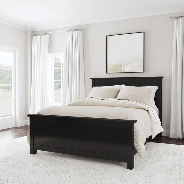 Homestyles Oak Park Black Wood Queen Bed - Bed Bath & Beyond - 36579468
