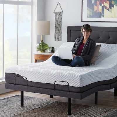 12-in. Hybrid Mattress and L300 Adjustable Bed Set by LUCID Comfort Collection