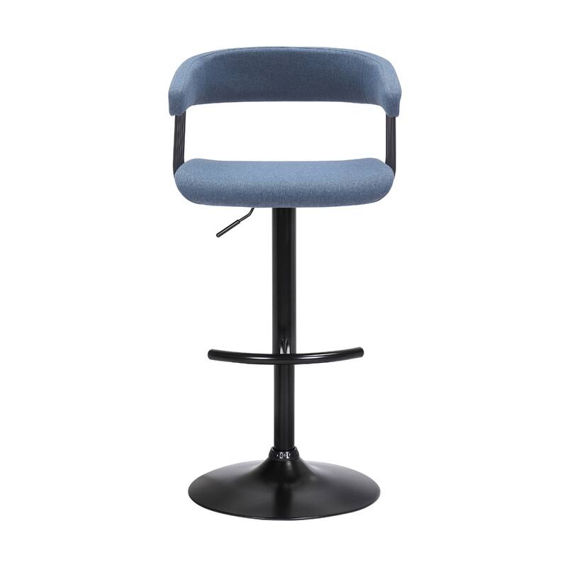 Adjustable Faux Leather Swivel Bar Chair with Footrest and Armrests - 20” x 18” x 44”