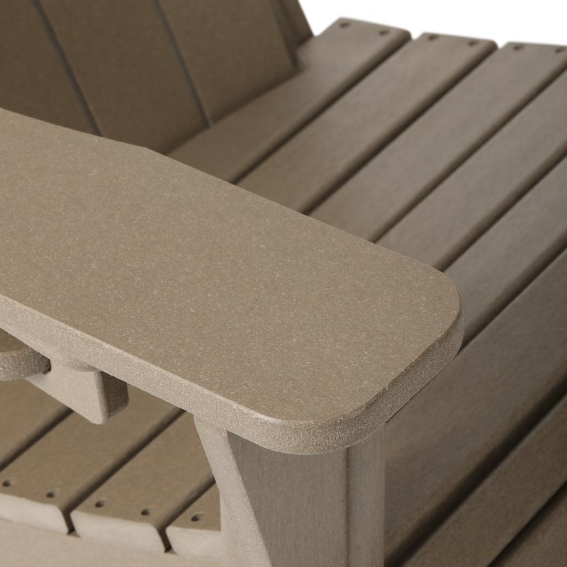 Aderson Outdoor Poly Adirondack Chair with Ottoman 4-Piece Set